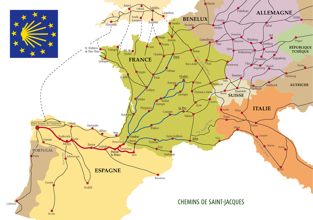 Santiago de Compostela pilgrimage routes