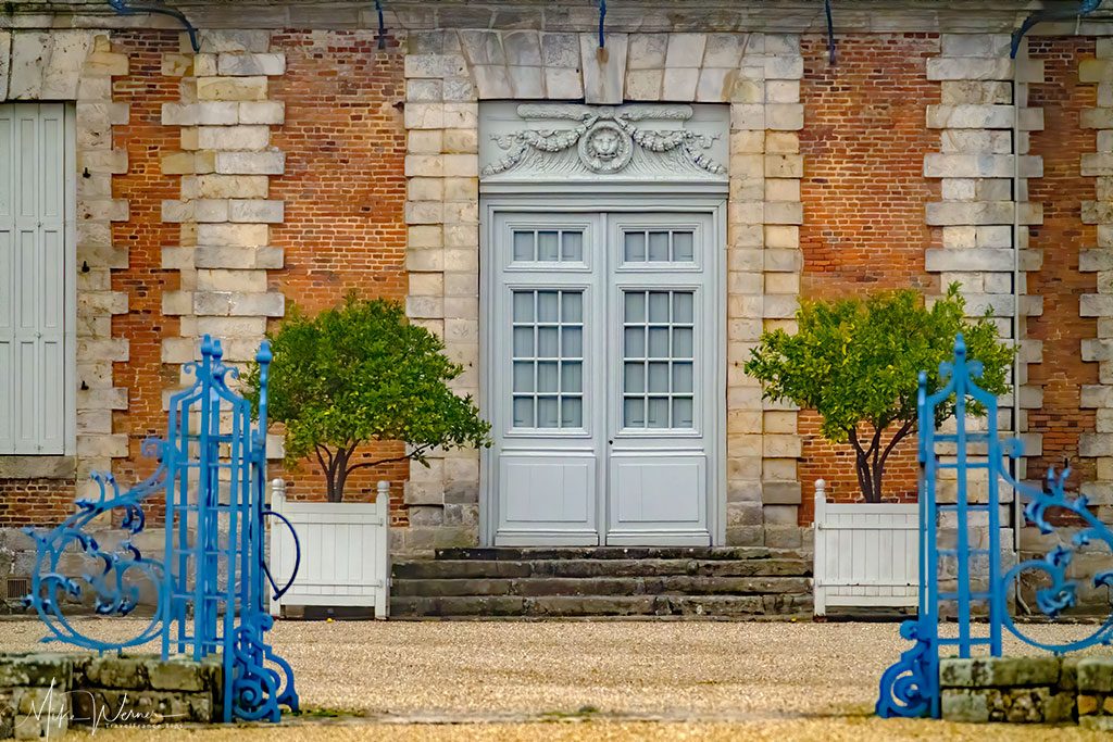 Main door of the castle of Galleville in Normandy