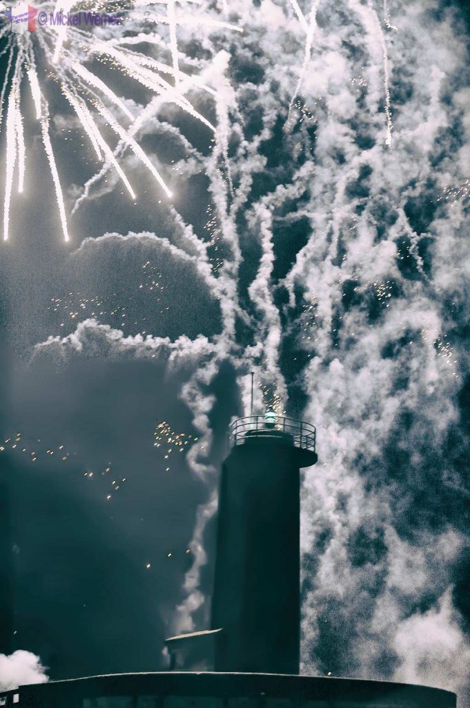 14th of July fireworks over the Fecamp harbour