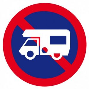 No camping cars parking allowed sign