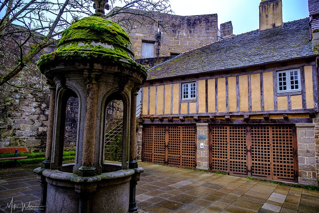 Old style buildings inside the walled city/town of Concarneau