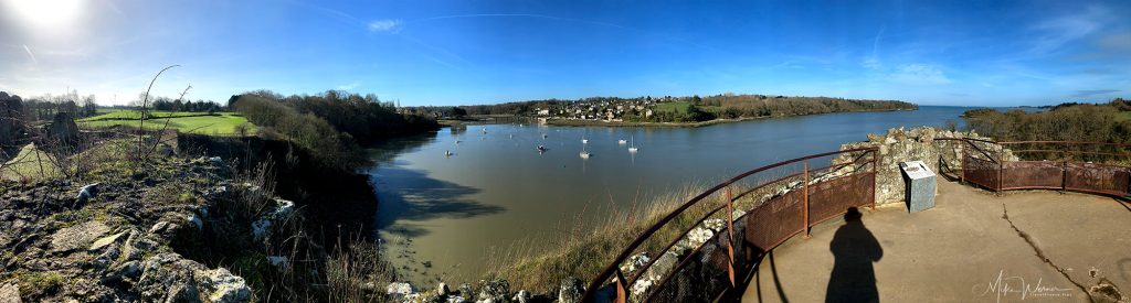 Panoramic view from the Watchtower of the Guildo Fortress ruins in Saint-Jacut-de-la-Mer.