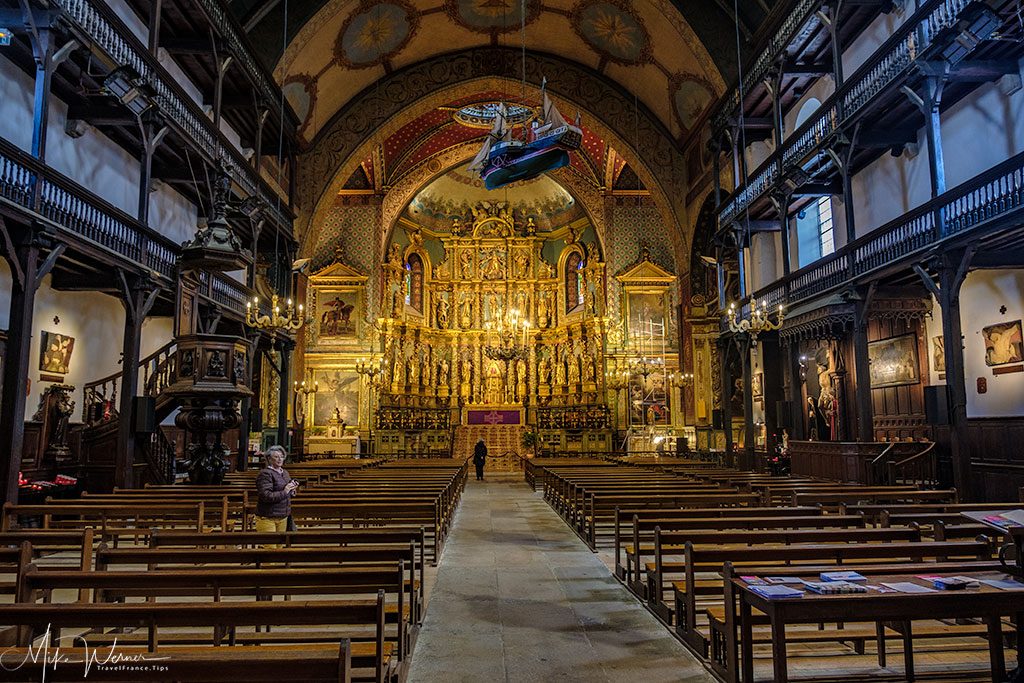 Inside the Saint-Jean-Baptiste church in Saint-Jean-de-Luz