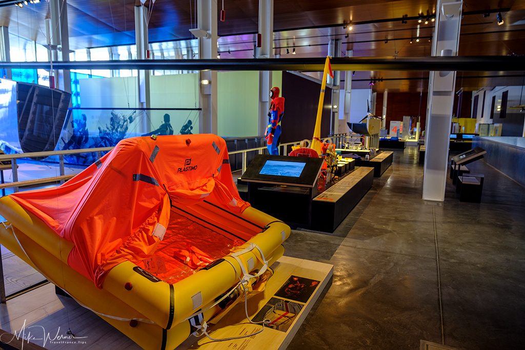 Safety equipment at the Cite de la Voile Eric Tabarly museum