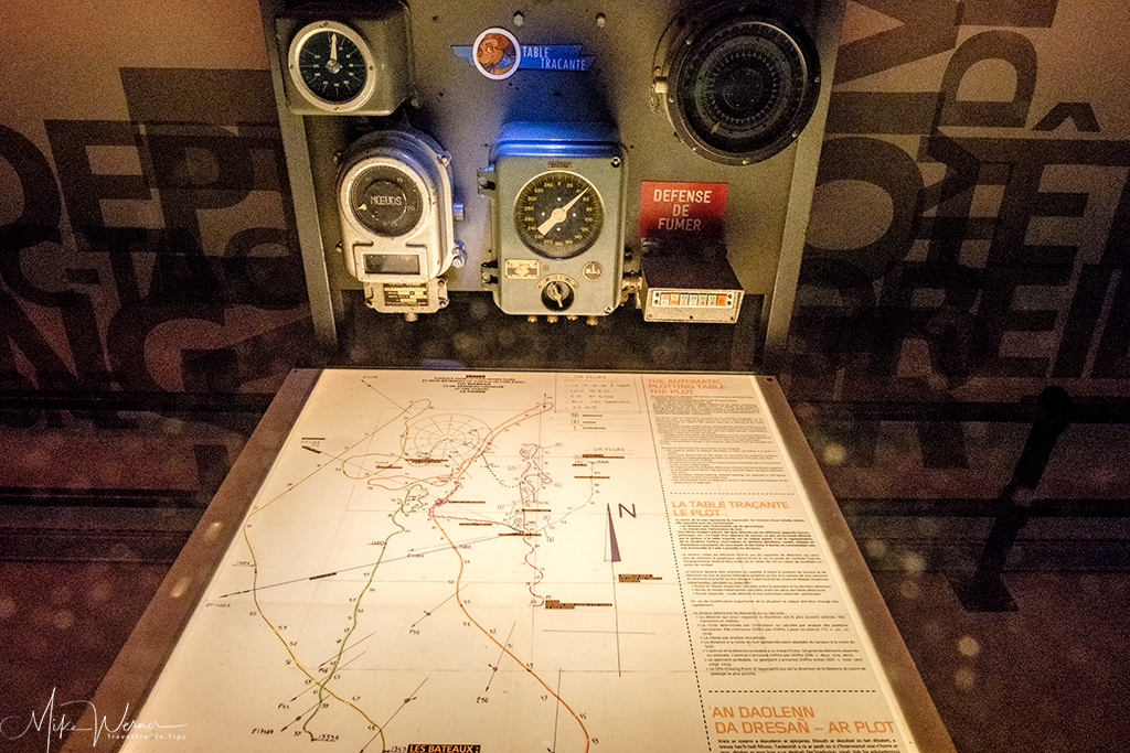 Navigation chart of a submarine