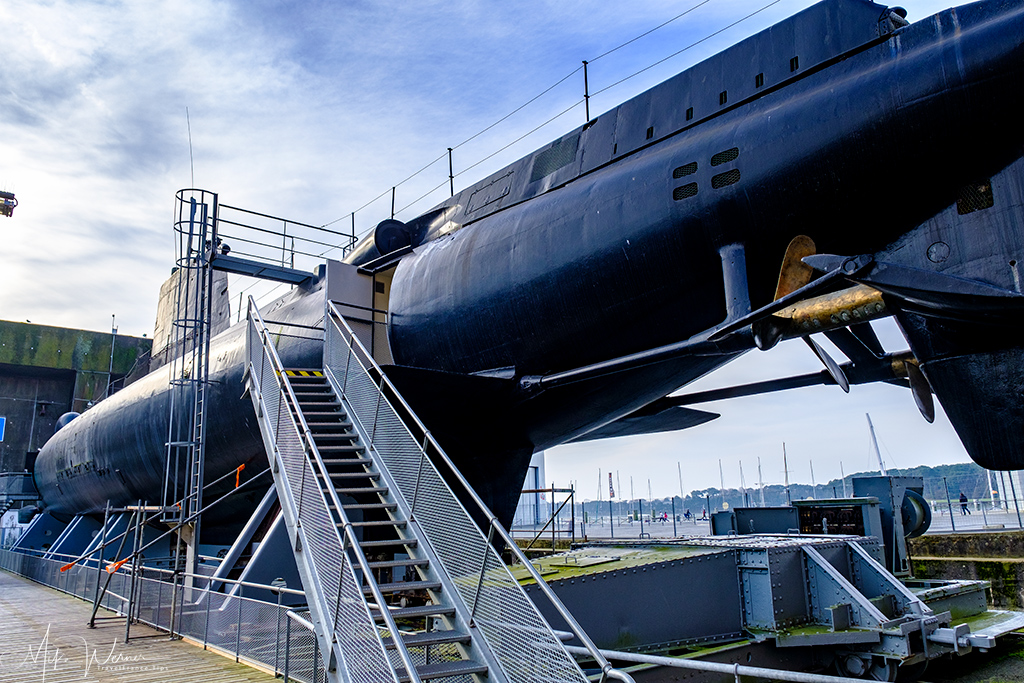 Stairs to the inside of the Flore submarine'