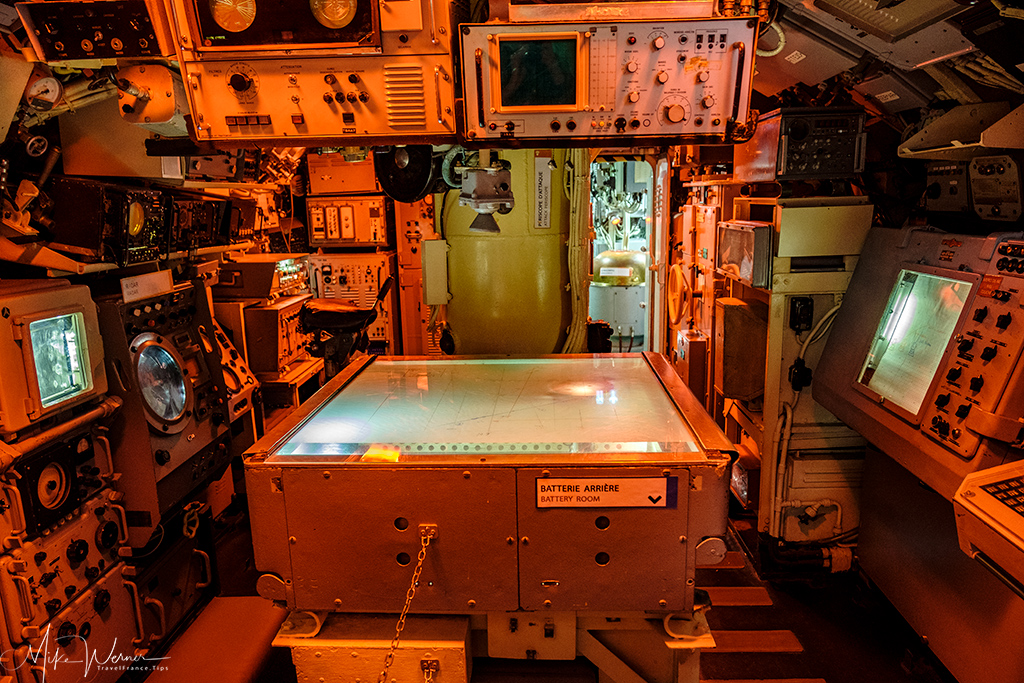 Chart table in the Flore submarine