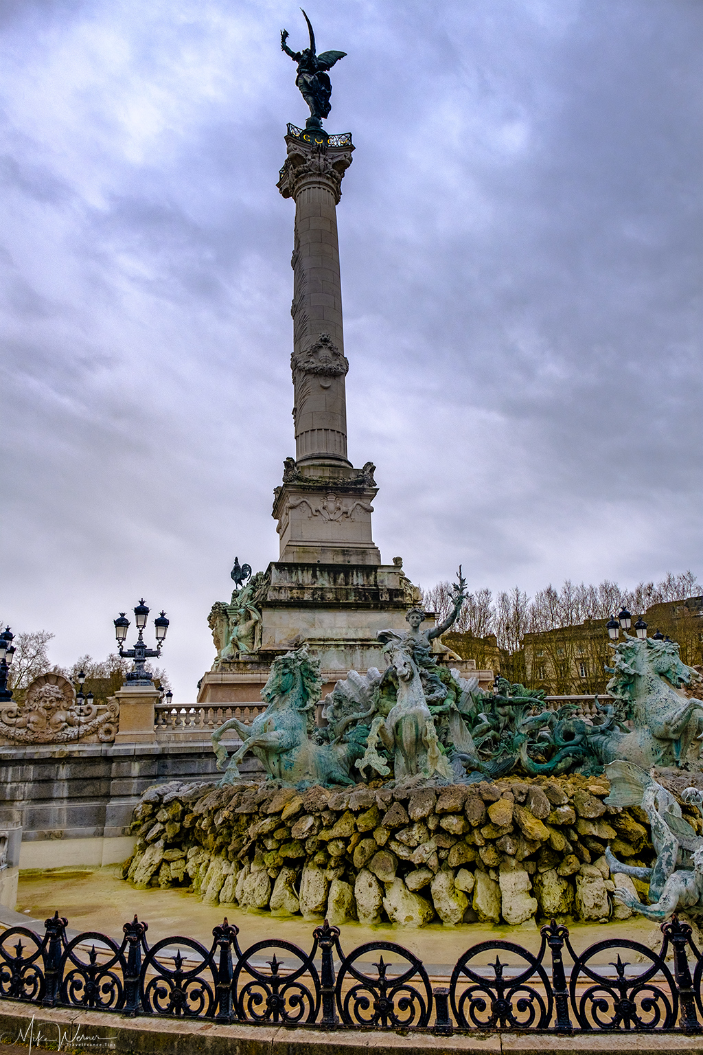 The Girondin Monument in Bordeaux, side view