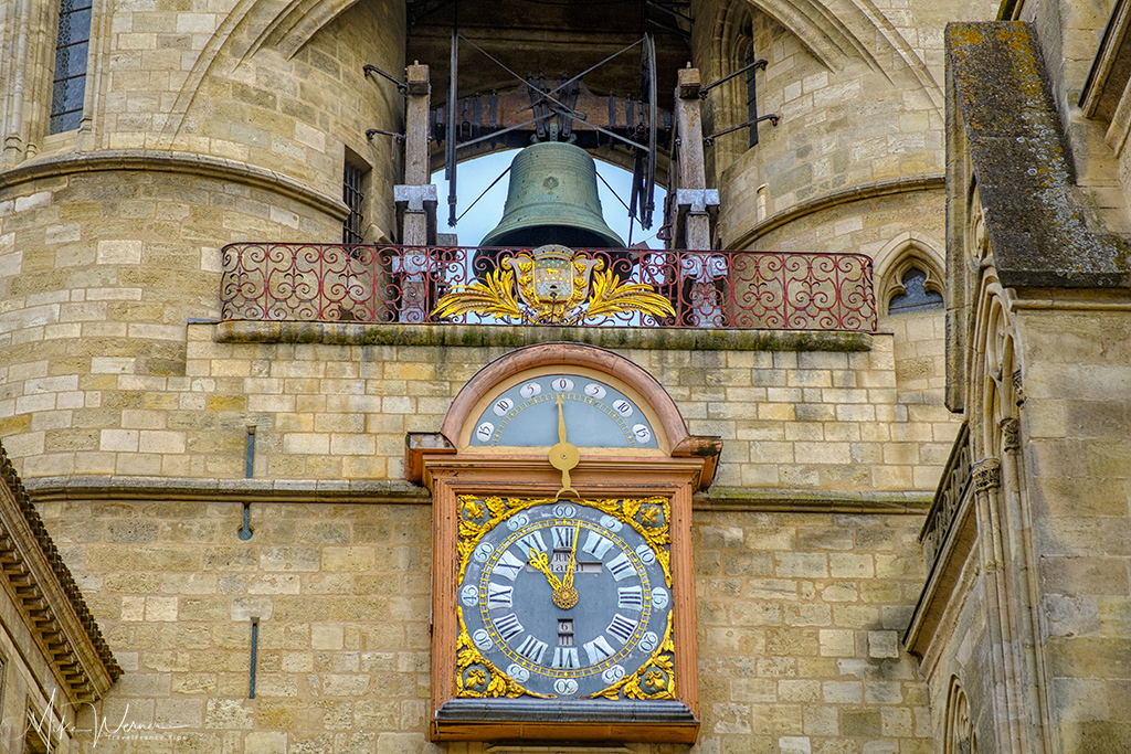 The clock of the Porte Saint-Eloy/Grosse Cloche de Bordeaux in Bordeaux