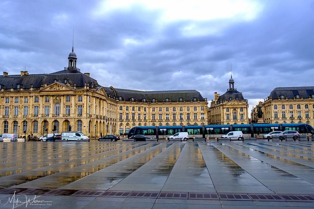 Museum on the Stock Exchange Square seen from the Water Mirror in Bordeaux