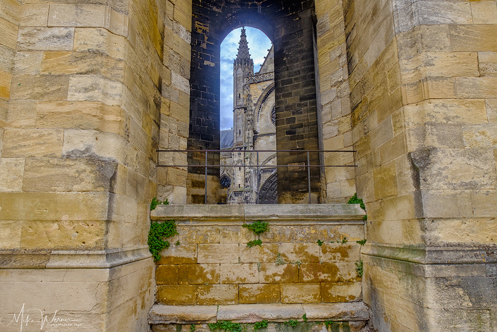 Looking at the Basilica-of-St-Michael through the bell tower