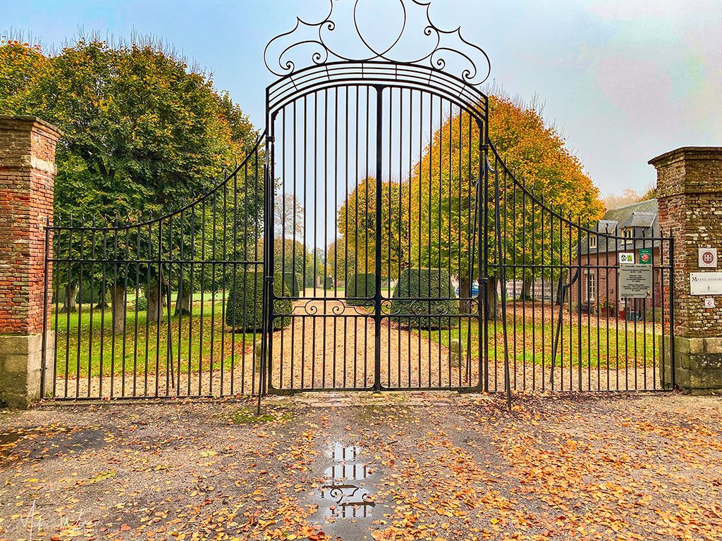 The gates of the Mesnil-Geoffroy castle in Normandy