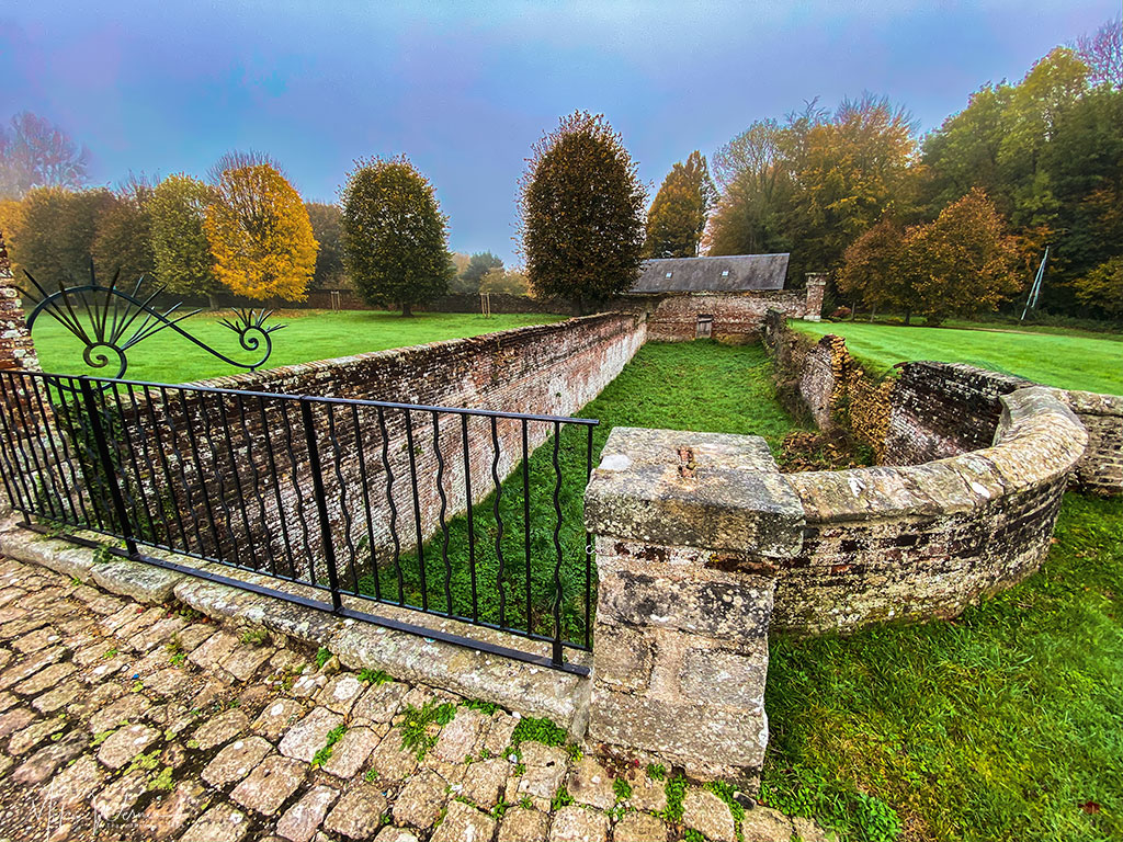 Small 'moat' of the Chateau de Bretteville at  Bretteville-Saint-Laurent in Normandy