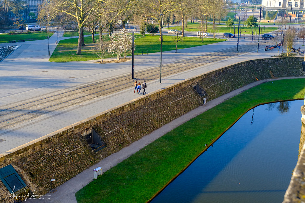 A little bit of water left in the moat of the Duke' castle in Nantes