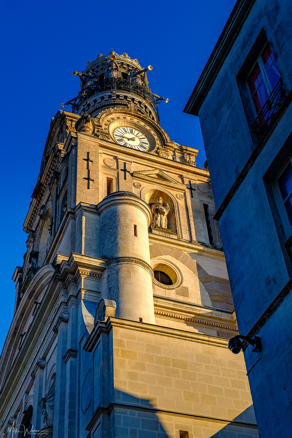 The belltower of the Sainte-Croix church in Nantes