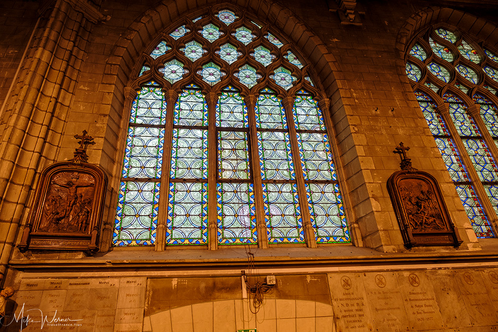 Stained glass windows of the Sainte-Croix church in Nantes