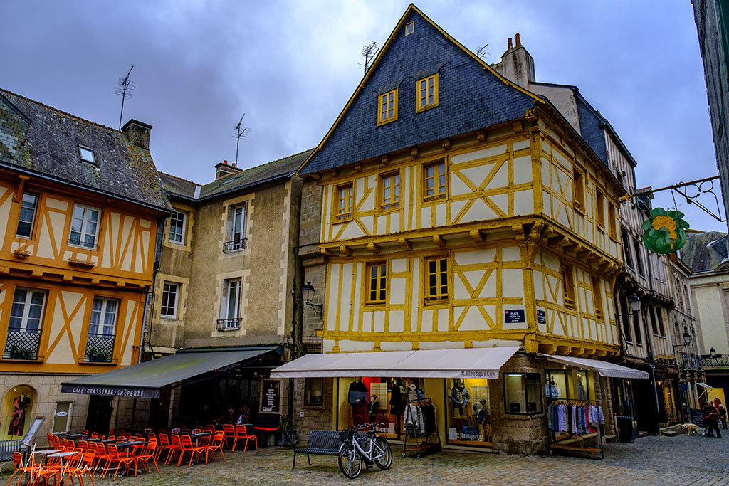 Pedestrian only streets in Vannes, Brittany