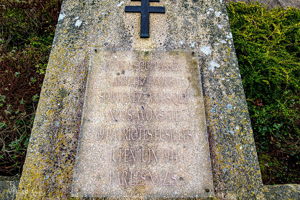 Memorial for the French resistance fighters executed during WWII outside the citadel of Port-Louis, Brittany