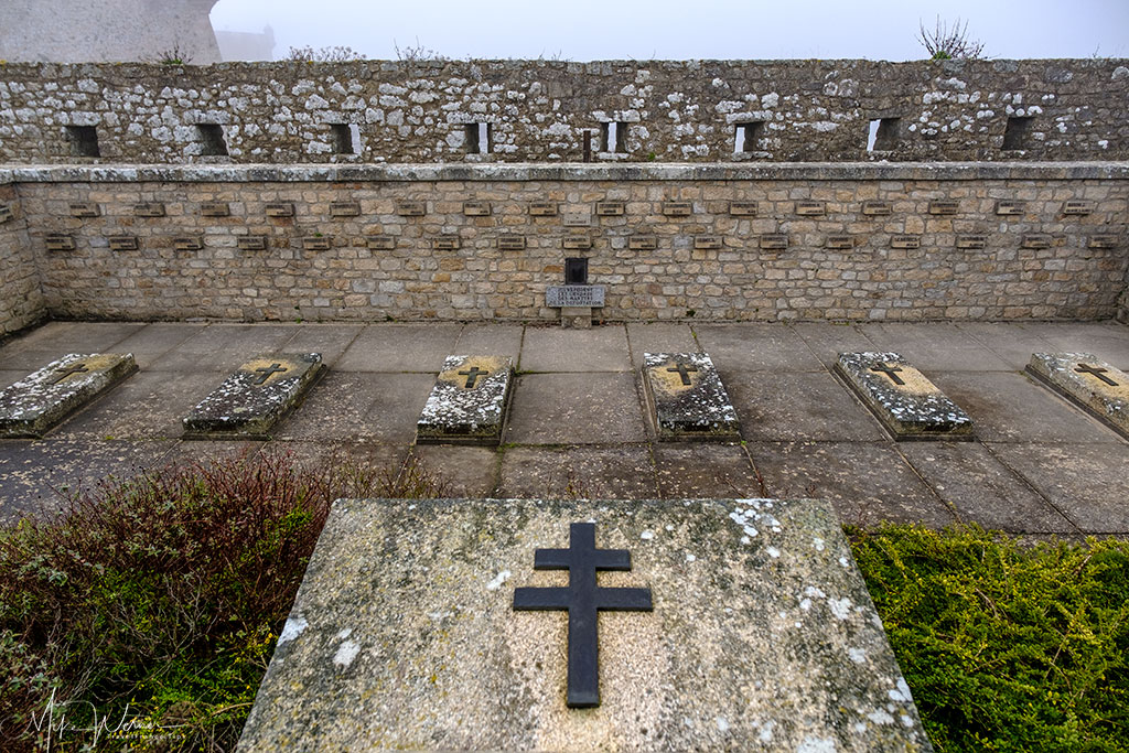 Tombs of the French resistance fighters executed during WWII outside the citadel of Port-Louis, Brittany