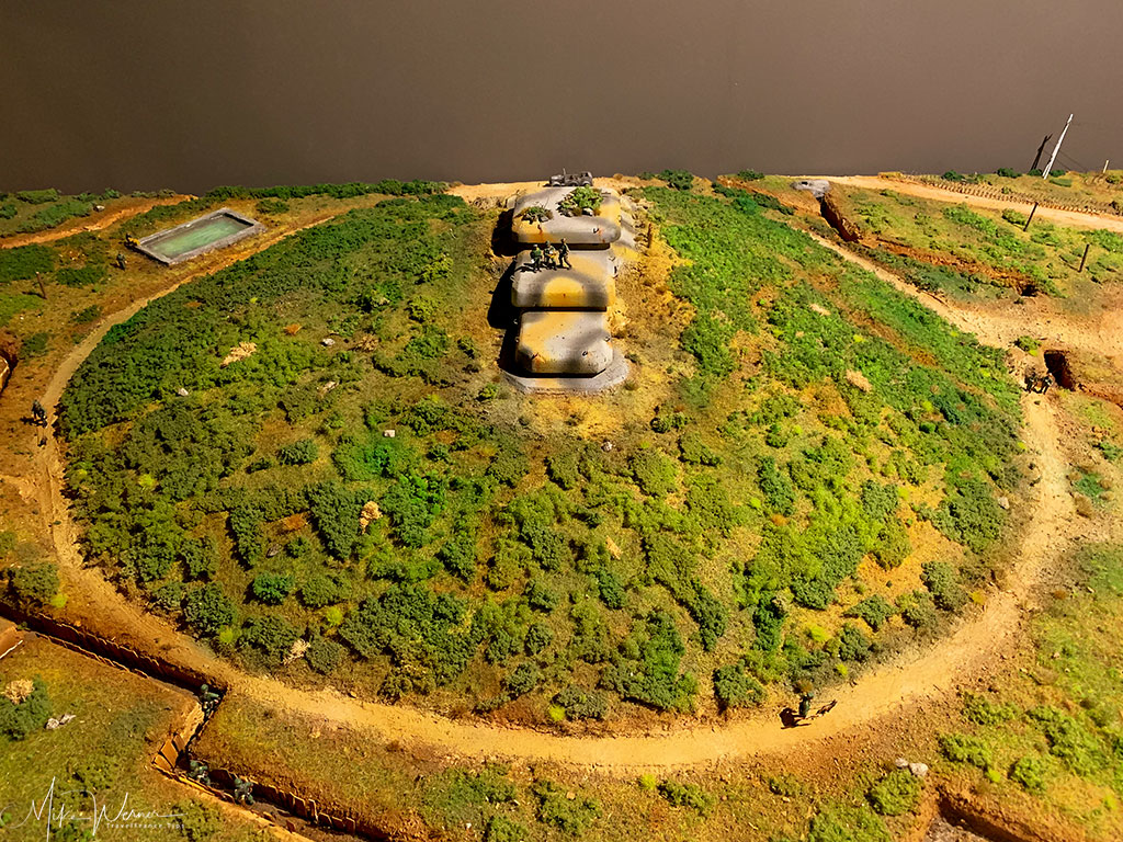 Scale model of the WWII German bunker at the 39-45 Memories Museum at Pointe Saint-Mathieu in Brittany