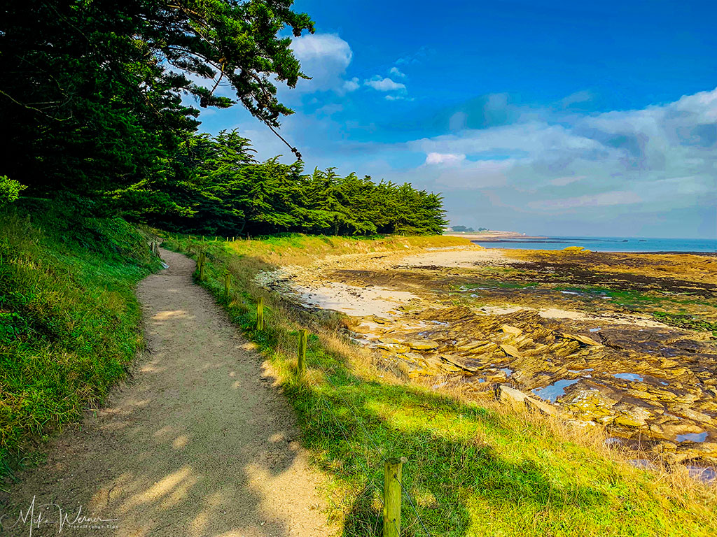 Hiking path in the dunes of Quiberon in Brittany