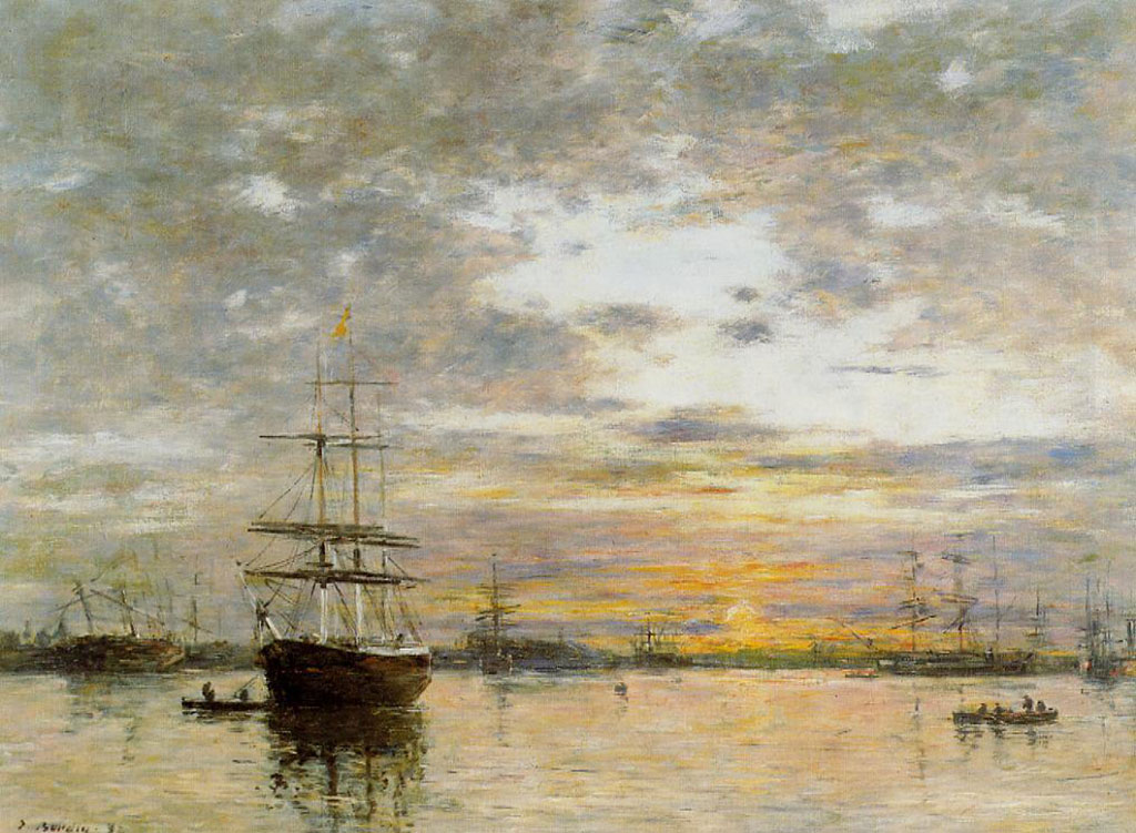 1882 Eugene Boudin - The Port of Le Havre at Sunset