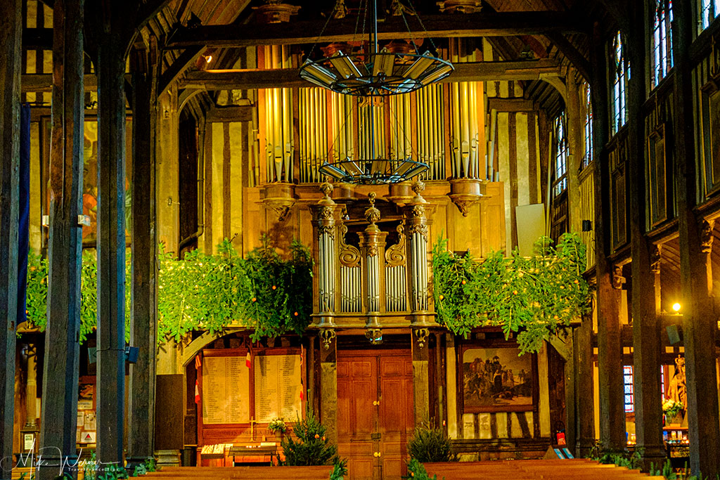 The organ of the Saint-Catherine church in Honfleur, Normandy