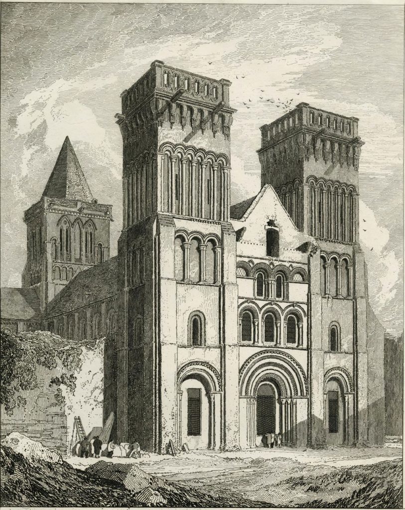 John Cotman 1822 -Abbey Church of the Holy Trinity, Caen West Front