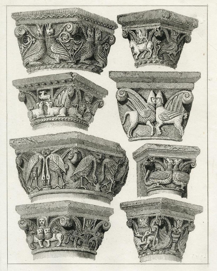 John Cotman 1822 -Abbey Church of the Holy Trinity, Caen. Capitals in the Choir