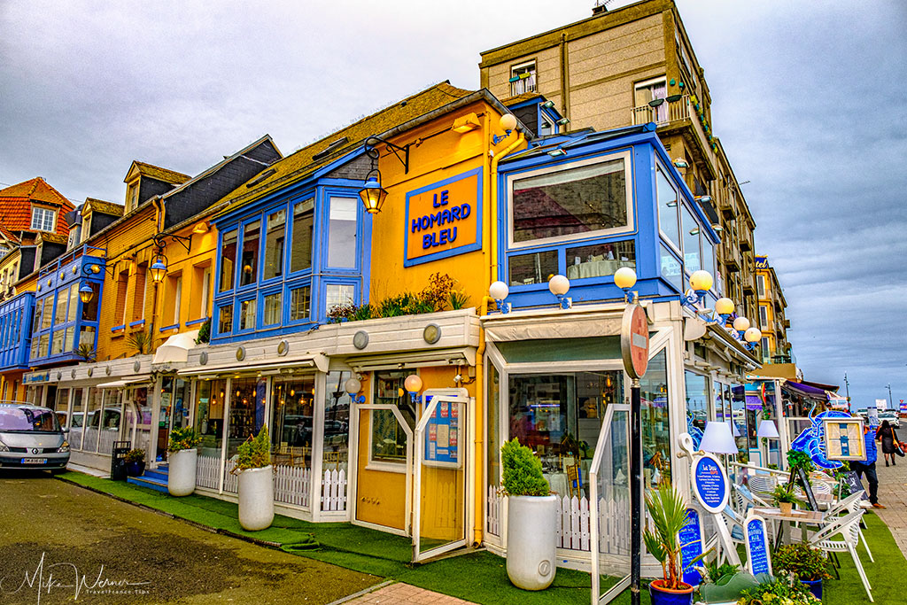 The 'Le Homard Blue' (the blue lobster) restaurant in Le Treport