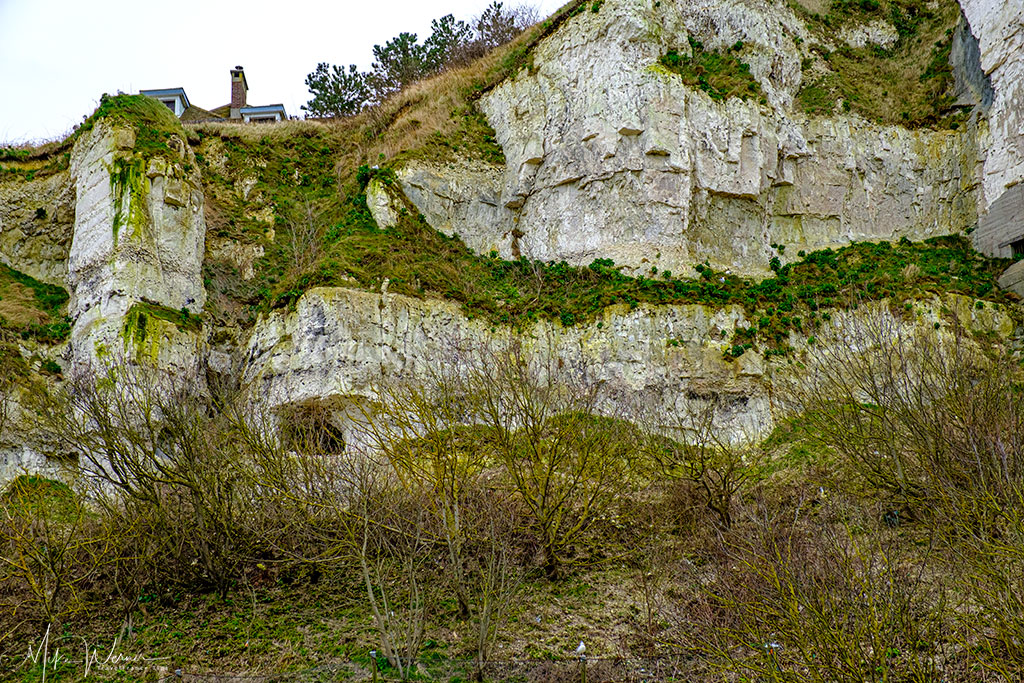 Cliffs with caves (and bunkers) at Le Treport