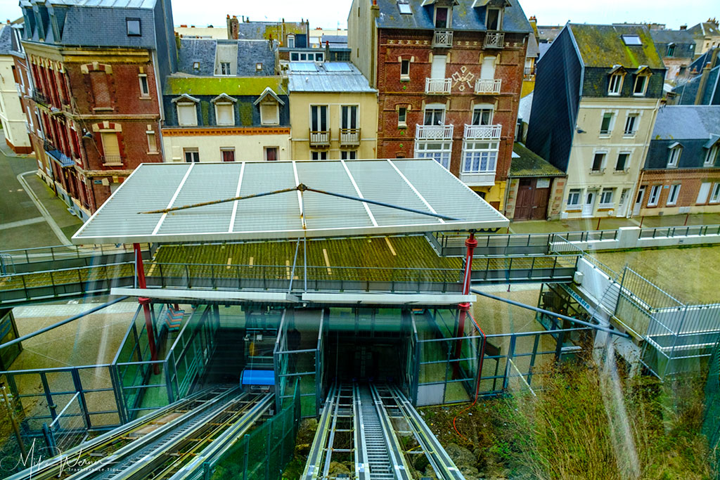 The funicular station at the bottom in Le Treport