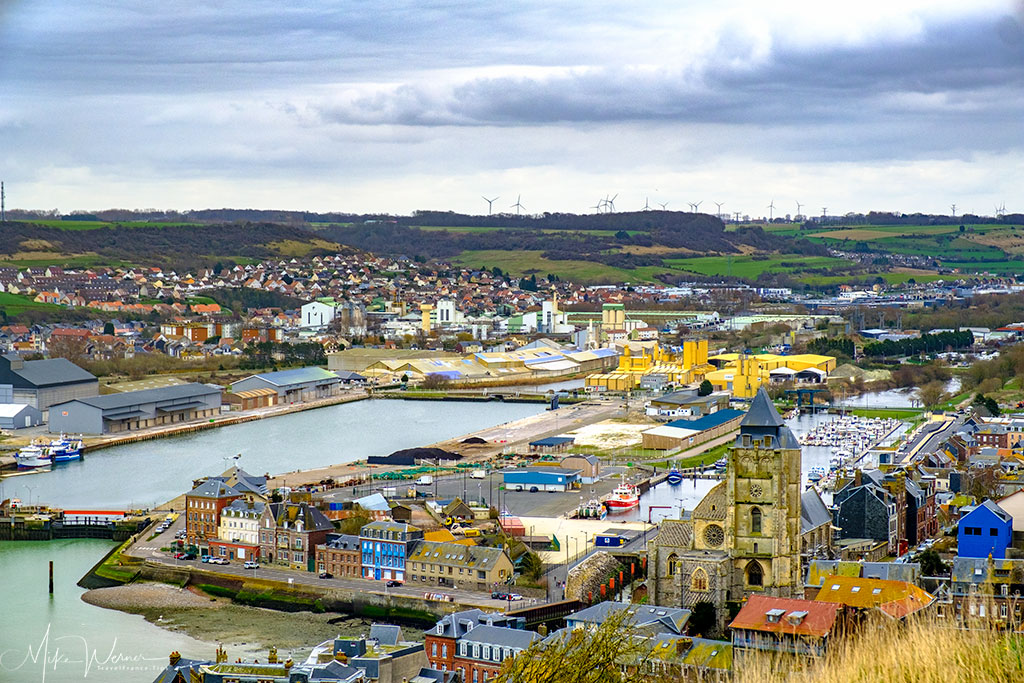 The harbour of Le Treport as seen from the cliffs