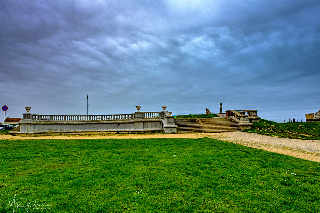 Last remaining part of the majestic hotel (Trianon) on the cliffs of Le Treport.