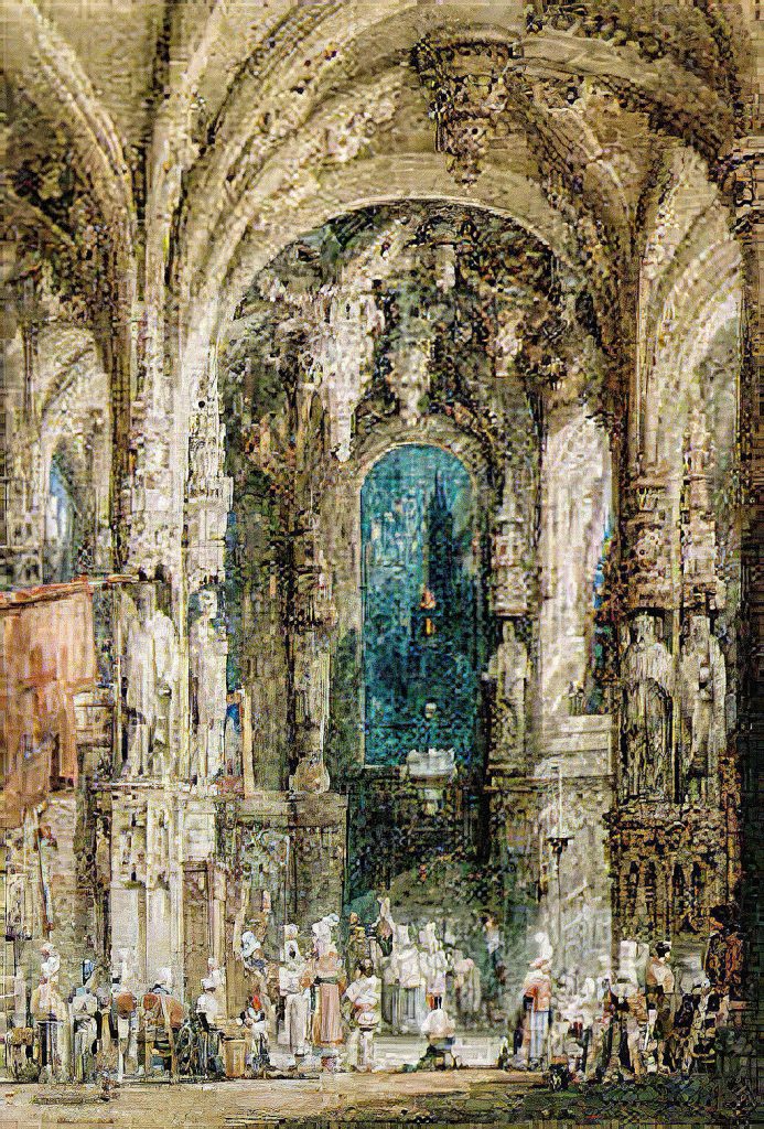 ???? Samuel Prout - The interior of Caen Cathedral