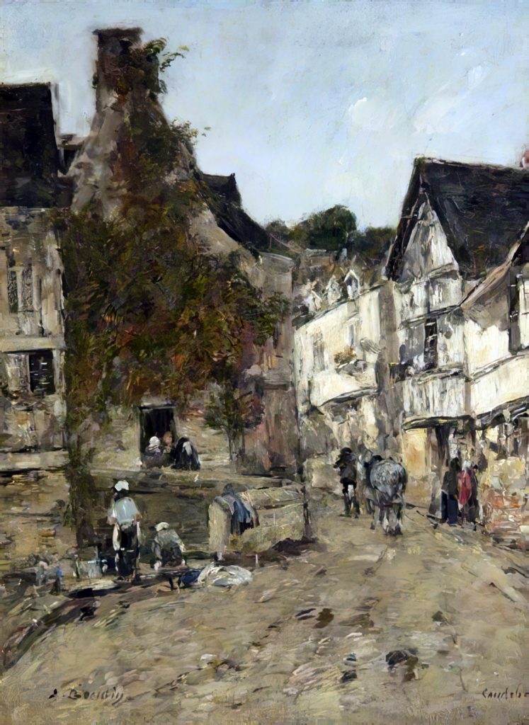 1889 - Eugene Louis Boudin - A Street in Caudebec-en-Caux