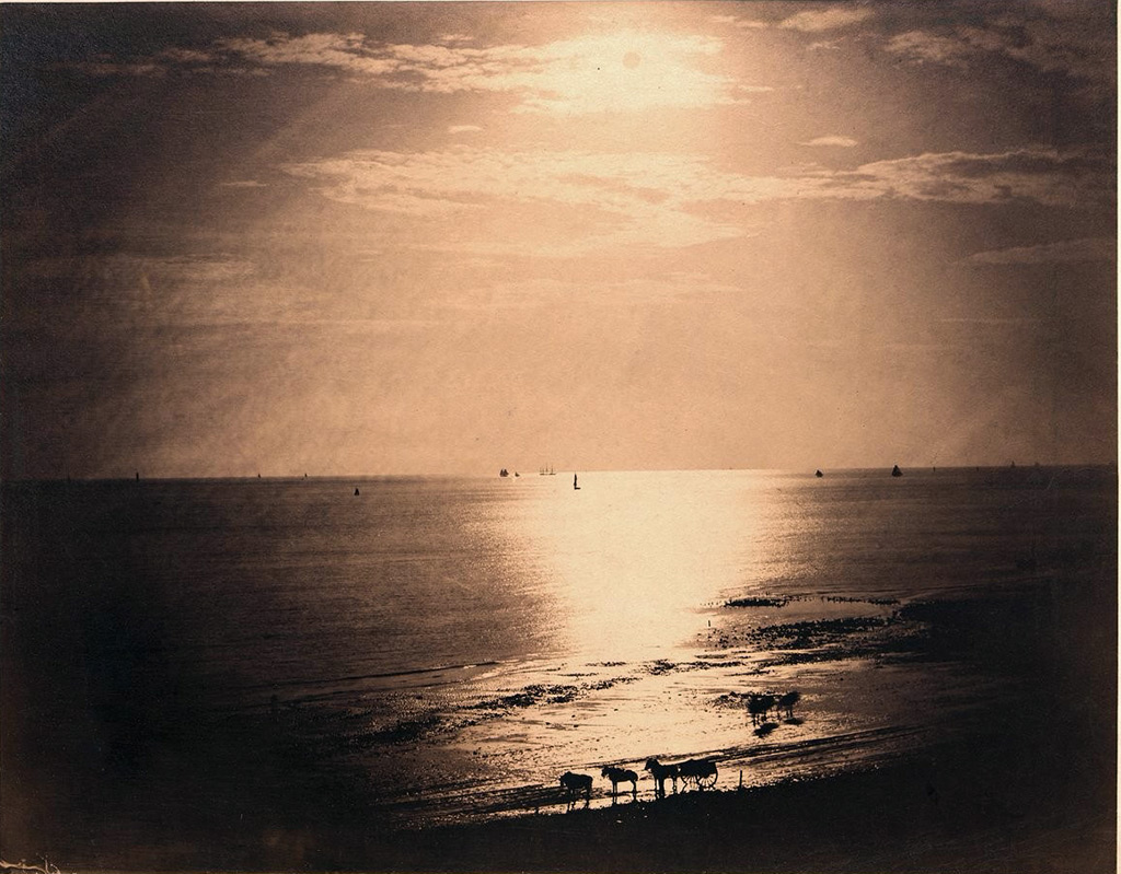 1856 - Le Gray - The sun at the zenith, Ocean No.22, Normandy, view from the small harbor of Le Havre