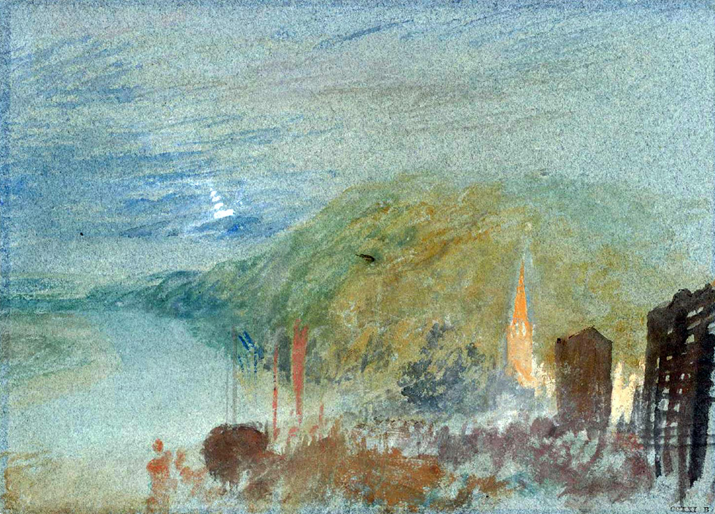 1832 - Joseph Mallord William Turner - Caudebec-en-Caux from Above,A Study by Moonlight