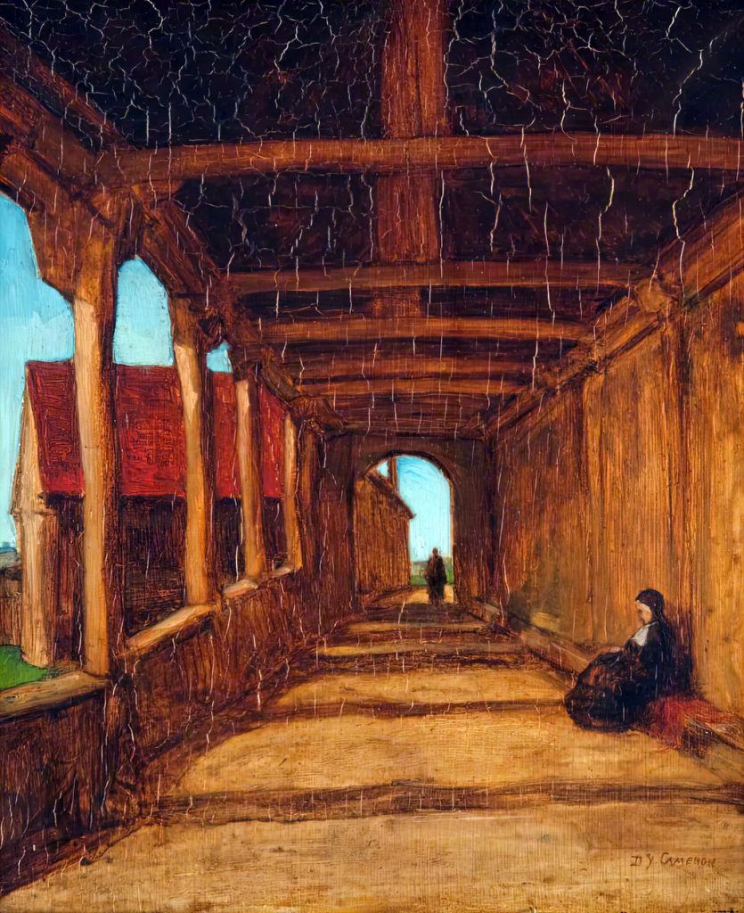 1901 - David Young Cameron - Cloister at Montivilliers