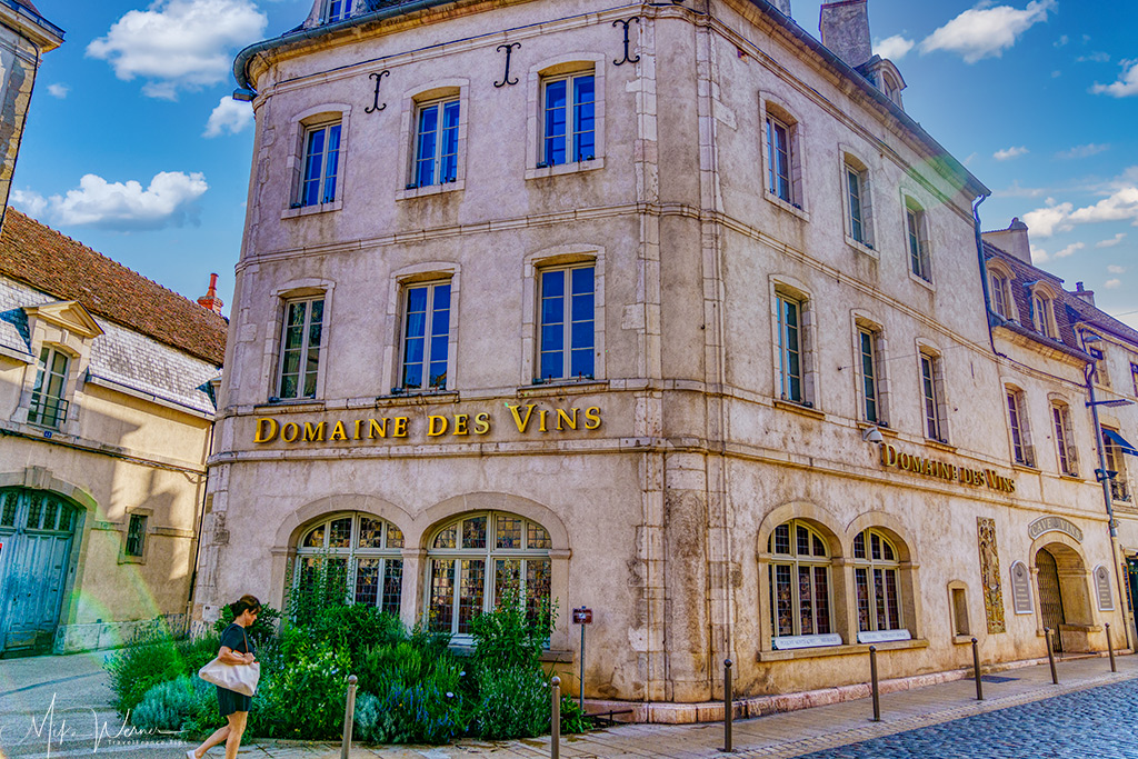 Beaune Burgundy wine shop representing different domains.