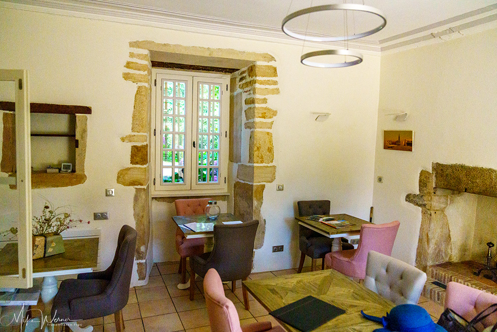 Wine tasting/dining area of the Balleure castle