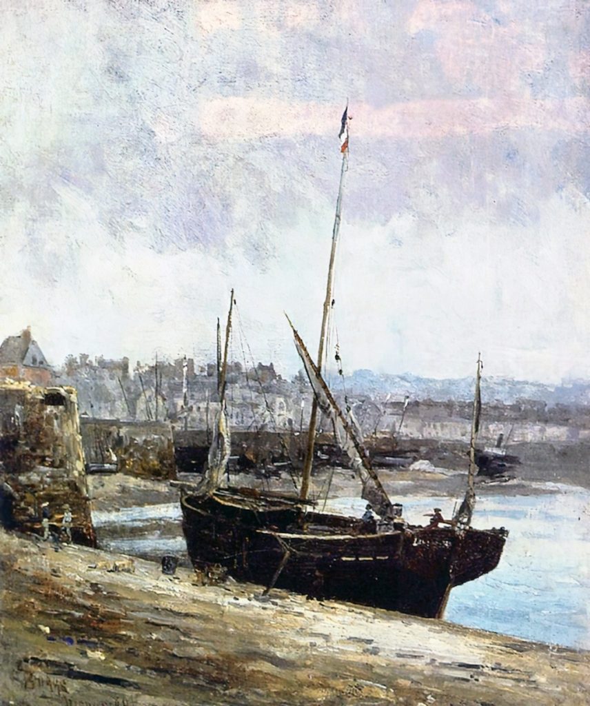 1880 - Frank Myers Boggs - Boats at Low Tide, Dieppe