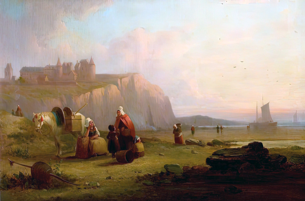 1825 Richard Parkes Bonington - Scene on the Coast of Normandy, France (The Old Castle of Dieppe on the Coast of Normandy)