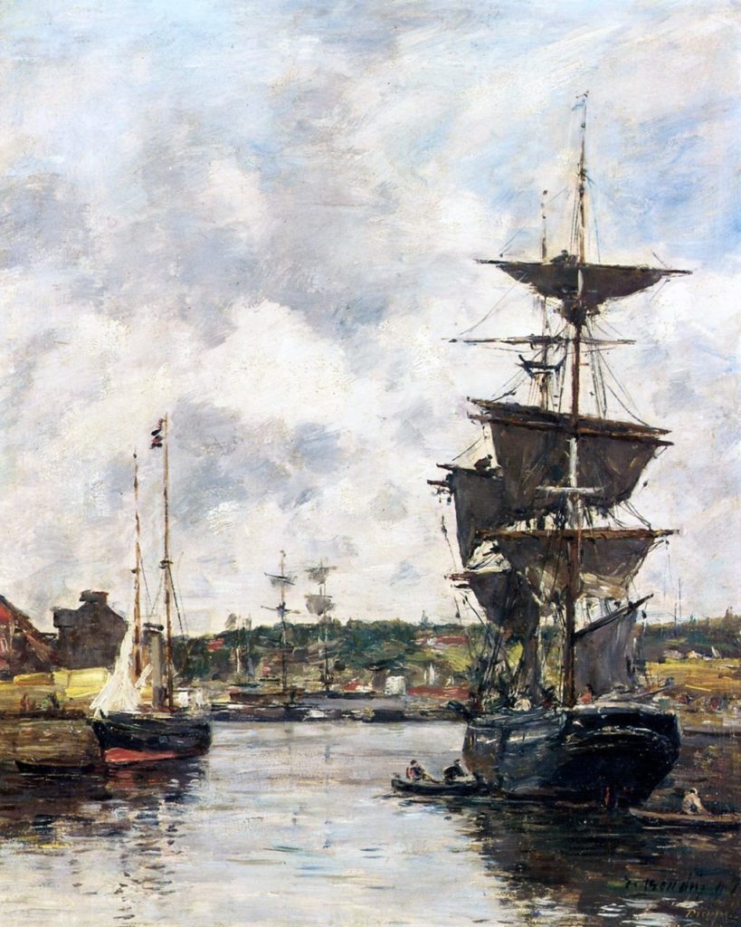 1896 - Eugene Louis Boudin - Dieppe, Anchored Sail Ships