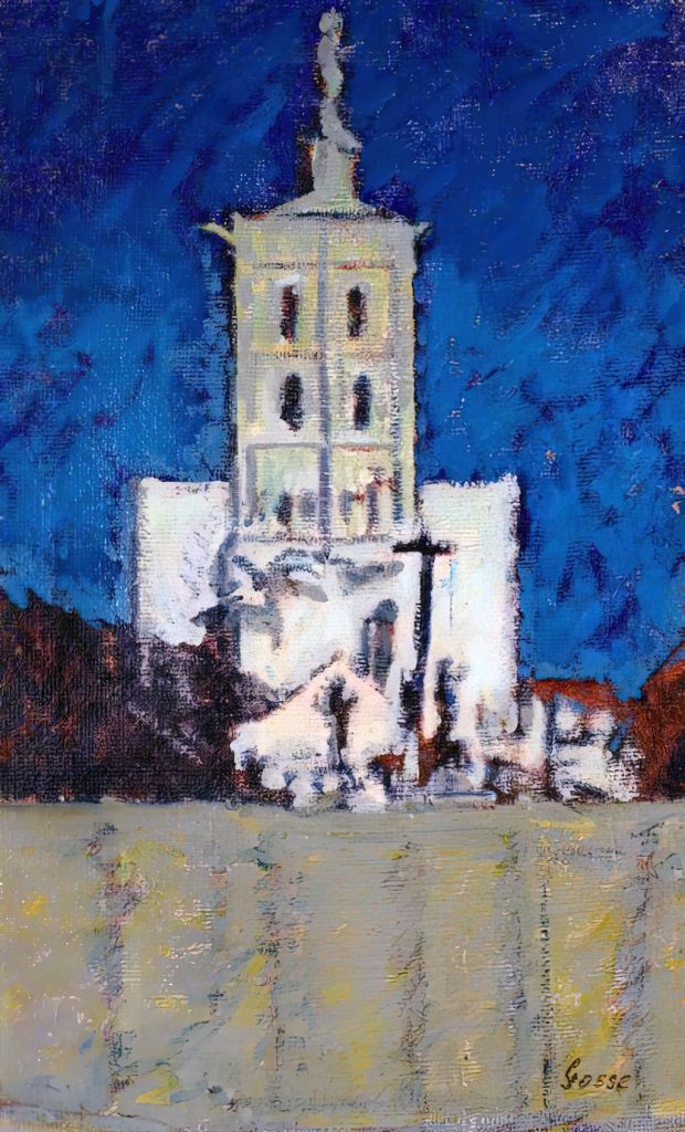 1922 - Sylvia Gosse - The Church at Envermeu at Night