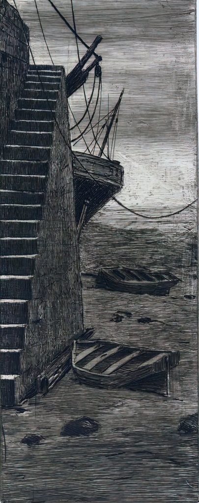 1888 - Henri Charles Guerard - Staircase of the hold at Pollet, Dieppe