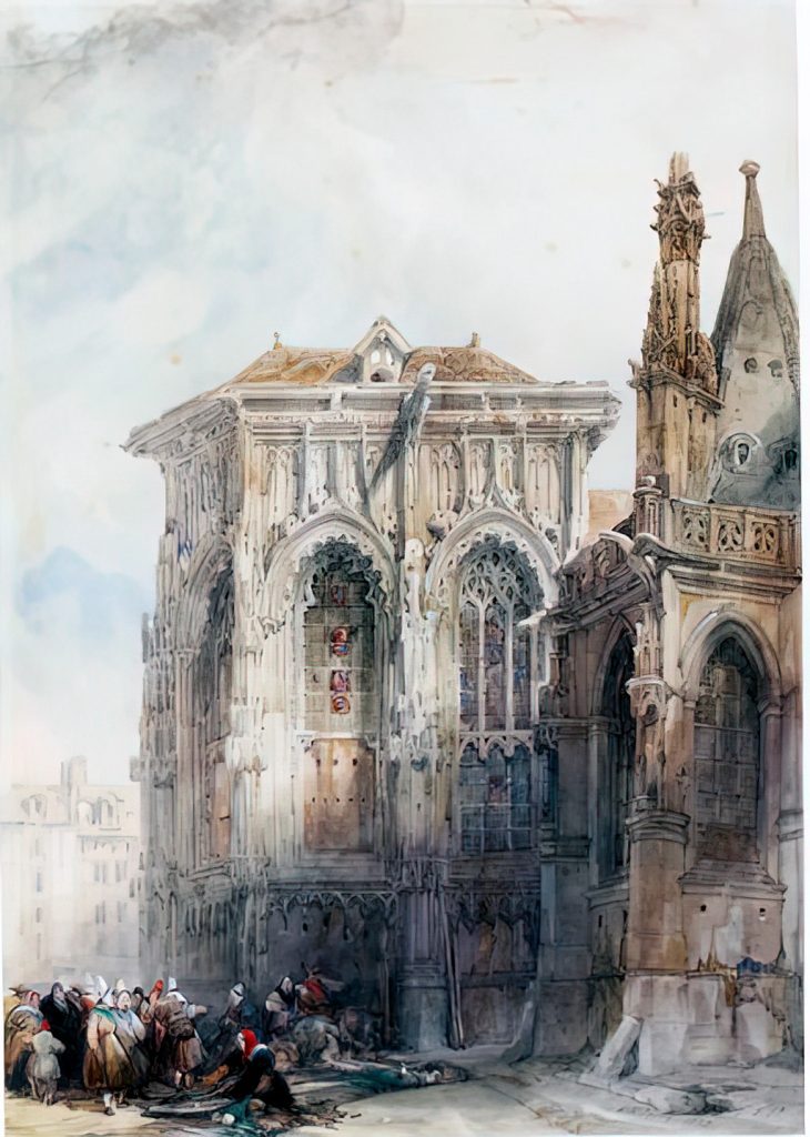 1832 - David Roberts - The Lady Chapel of the Church of St-Jacques, Dieppe