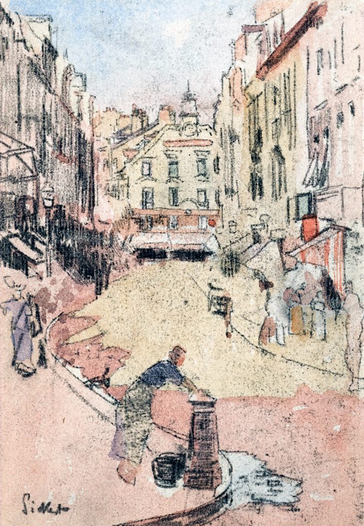 1900 - Walter Richard Sickert -  The Dirty Well, Rue de la Barre and the Cafe des Tribunaux