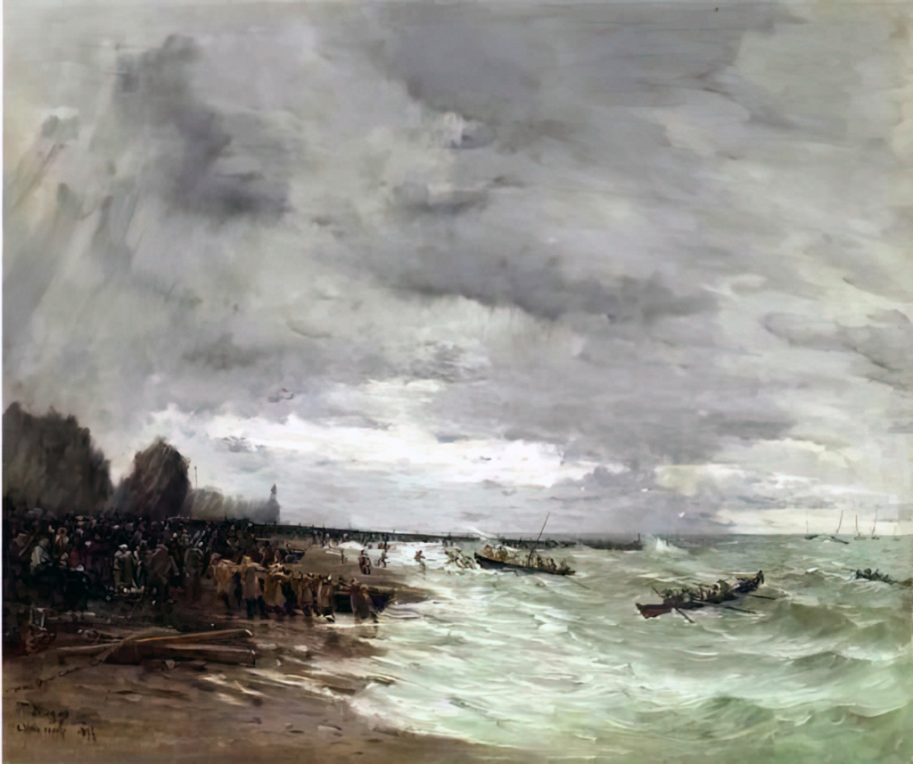 1896 - Frank Myers Boggs - Beaching the Boats at Grandcamps, Normandy