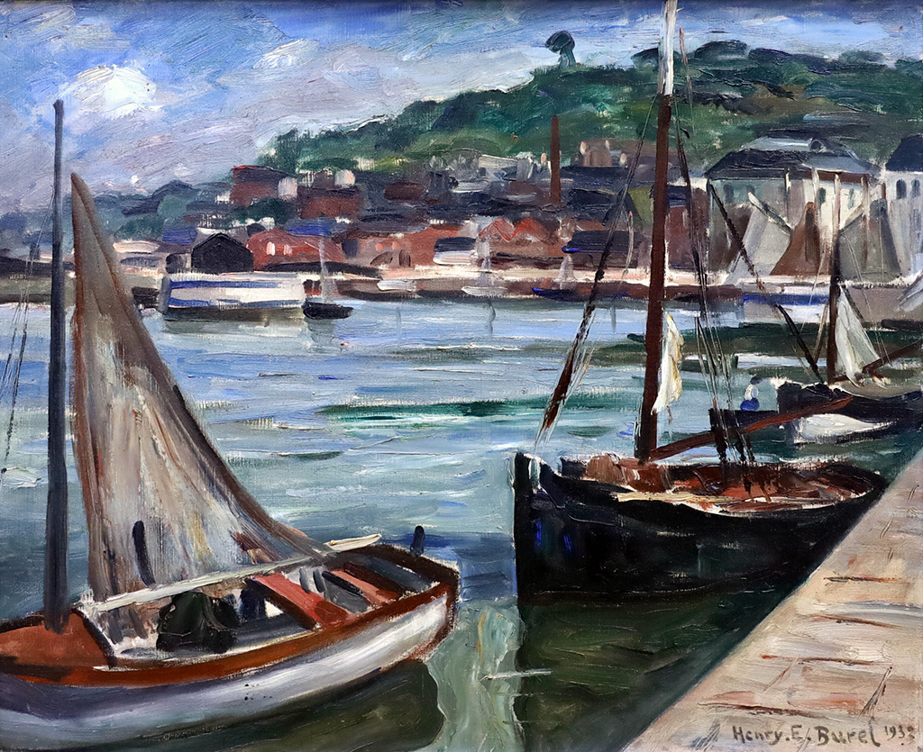 1932 - Henry E. Burel - Ships at the quay in Honfleur